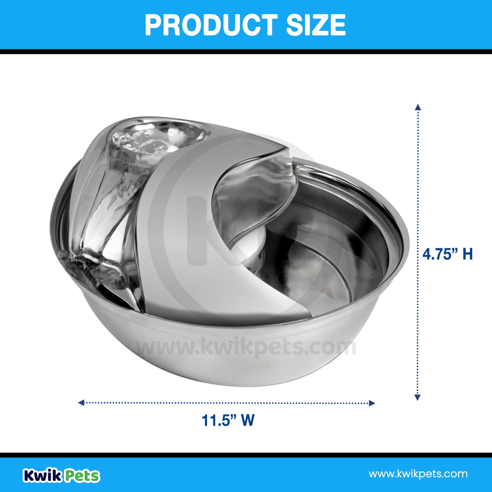Raindrop Stainless Steel Drinking Fountain 60-oz