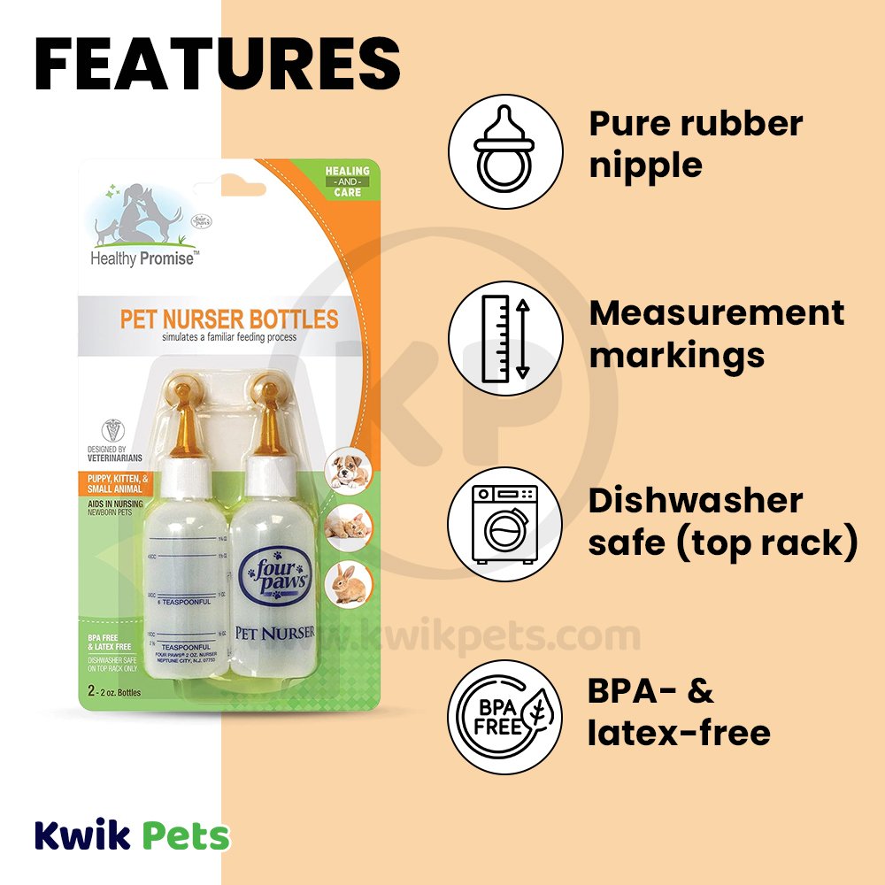 Four Paws Healthy Promise Pet Nurser Bottles One Size, Four Paws