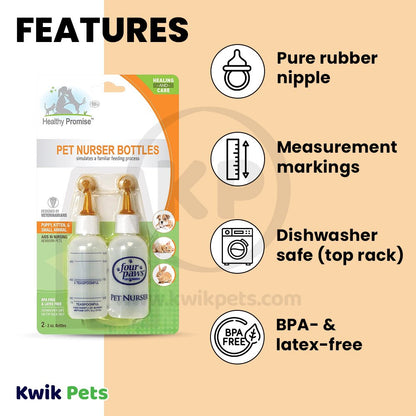 Four Paws Healthy Promise Pet Nurser Bottles One Size, Four Paws