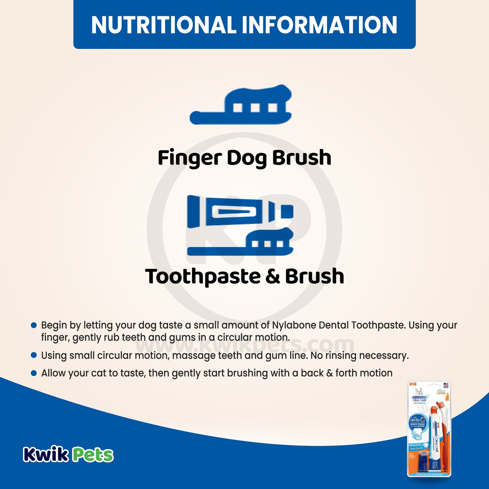 Nylabone Advanced Oral Care Cat Dental Kit, Nylabone
