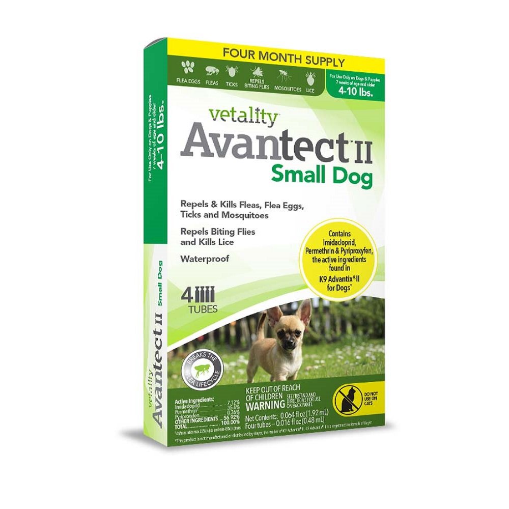 Vetality Avantect II Flea & Tick For Dogs 0.064 oz, 4 ct, Vetality