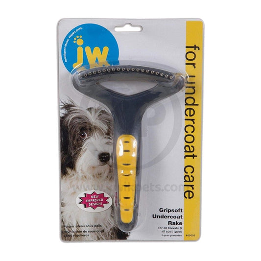 JW Pet Undercoat Rake Grey, Yellow Regular Teeth, JW Pet