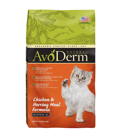 AvoDerm Natural Chicken & Herring Meal Formula Kitten Dry Cat Food  3.5 lb