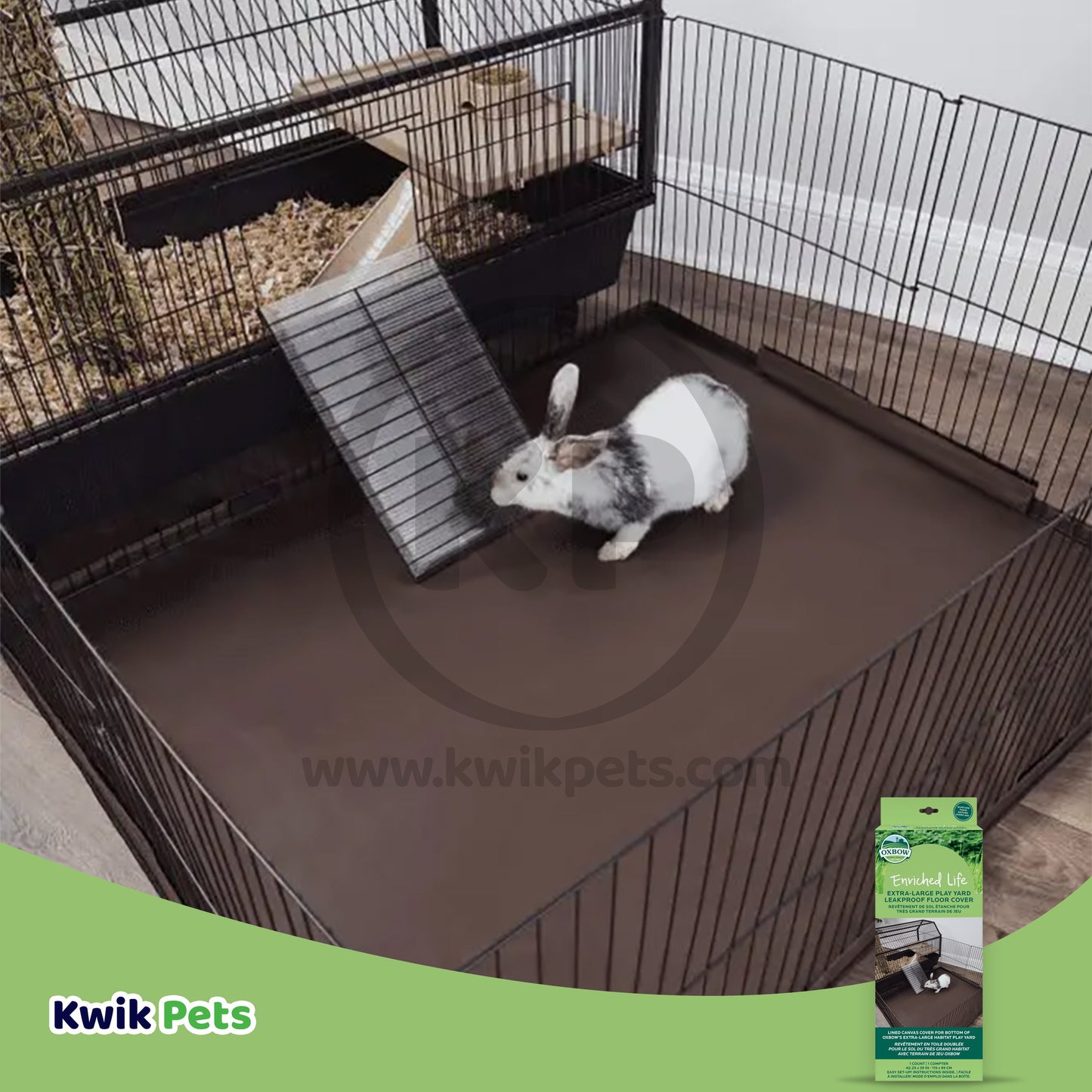 Oxbow Animal Health Enriched Life Leakproof Play Yard Floor Cover, XL - Kwik Pets