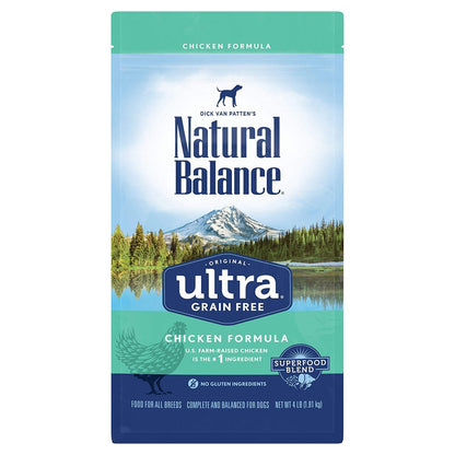 Natural Balance Pet Foods Ultra Grain Free Dry Dog Food Chicken 4 lb, Natural Balance