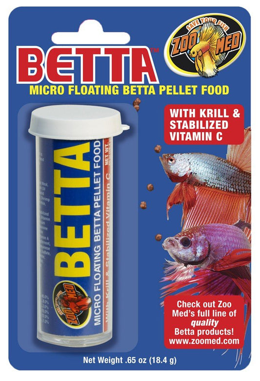 Zoo Med Betta Micro Floating Betta Pellet Food 0.65 oz - Kwik Pets