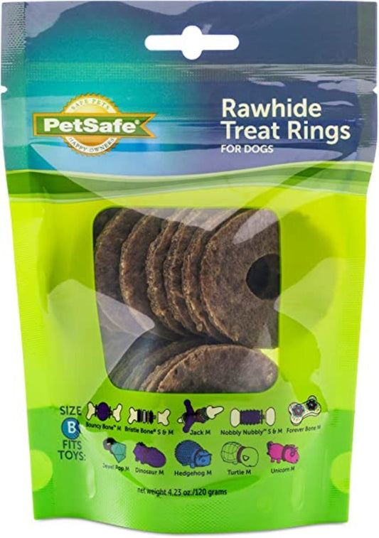 Busy Buddy Natural Rawhide Rings Peanut Butter, MD, Size B, Busy Buddy