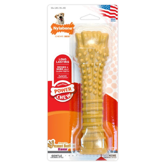 Nylabone Power Chew Flavored Durable Chew Toy for Dogs Peanut Butter Flavor X-Large/Souper, Nylabone