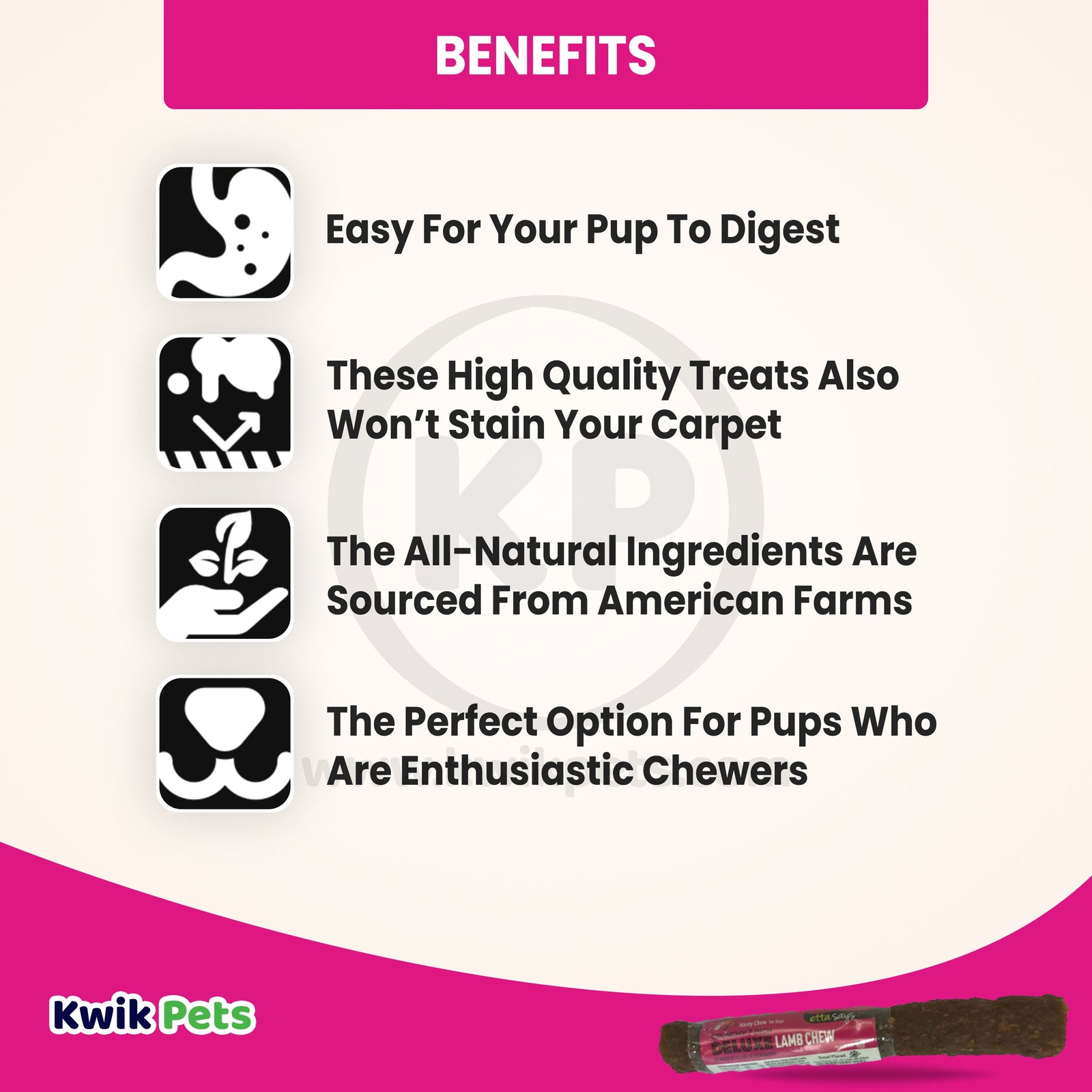 Etta Says! Deluxe Lamb Dog Treats 7 in, Etta Says