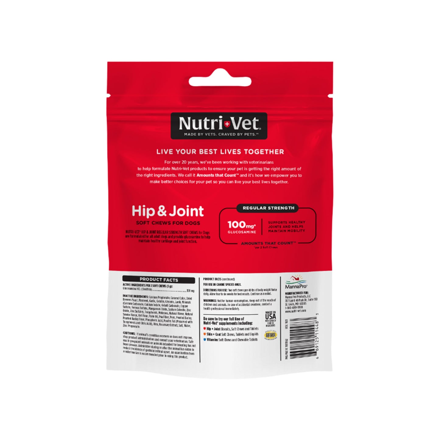 Nutri-Vet Hip & Joint Soft Chews Natural Smoke 5.3 oz, Nutri-Vet