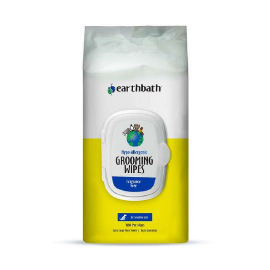 Earthbath Hypo-Allergenic Grooming Wipes, Fragrance Free ,100 ct, Earthbath