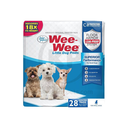 Four Paws Wee-Wee Small Dog Training Pads 28-Count Little 16.5 in X 23.5 in, Four Paws