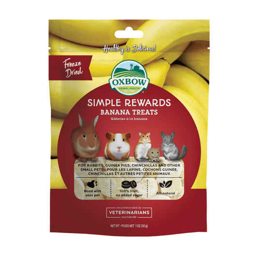 Oxbow Animal Health Simple Rewards Freeze Dried Banana Small Animal Treats, 1 oz, Oxbow