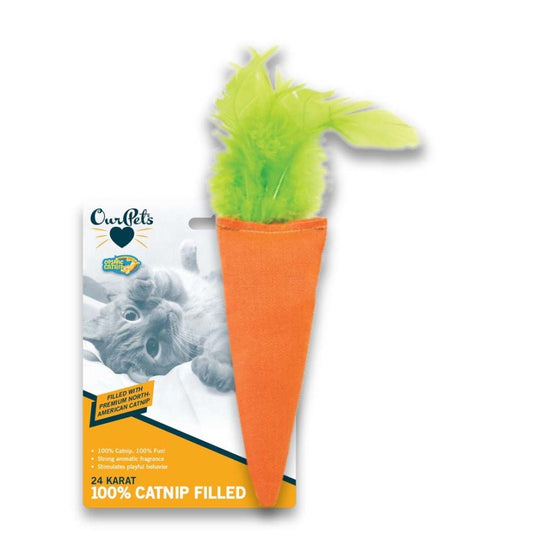 OurPets Cosmic 24 Karat Carrot Catnip Cat Toy Orange, Green, OurPets