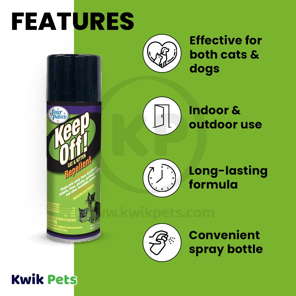 Four Paws Keep Off! Indoor and Outdoor Cat and Dog Repellent, 6 oz, Four Paws