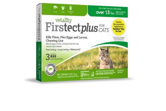Vetality Firstect Plus Flea & Tick Treatment for Cats, 3 ct, Vetality