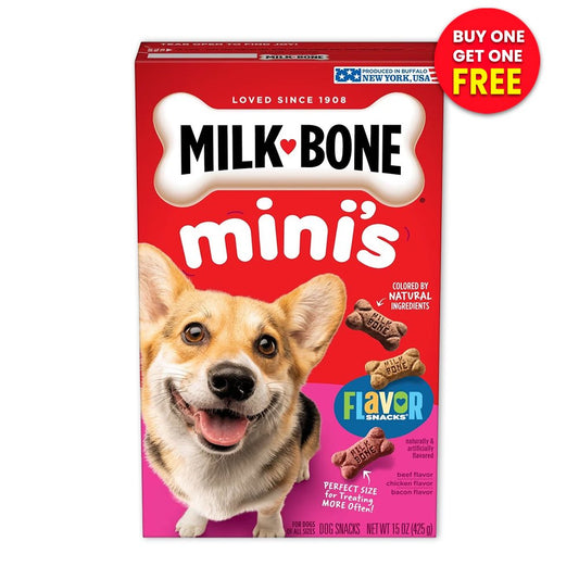 Milk-Bone Flavor Snacks Dog Treats Mini, 15 oz, Milk-Bone