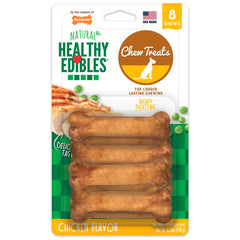 Nylabone Healthy Edibles All-Natural Long Lasting Dog Chew Treats Chicken XS/Petite - Up To 15 lbs 8 Count