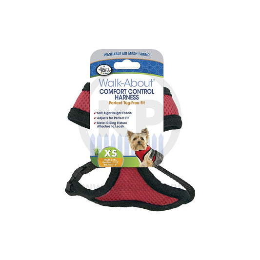 Four Paws Comfort Control Dog Harness Red, Extra SMall, Four Paws
