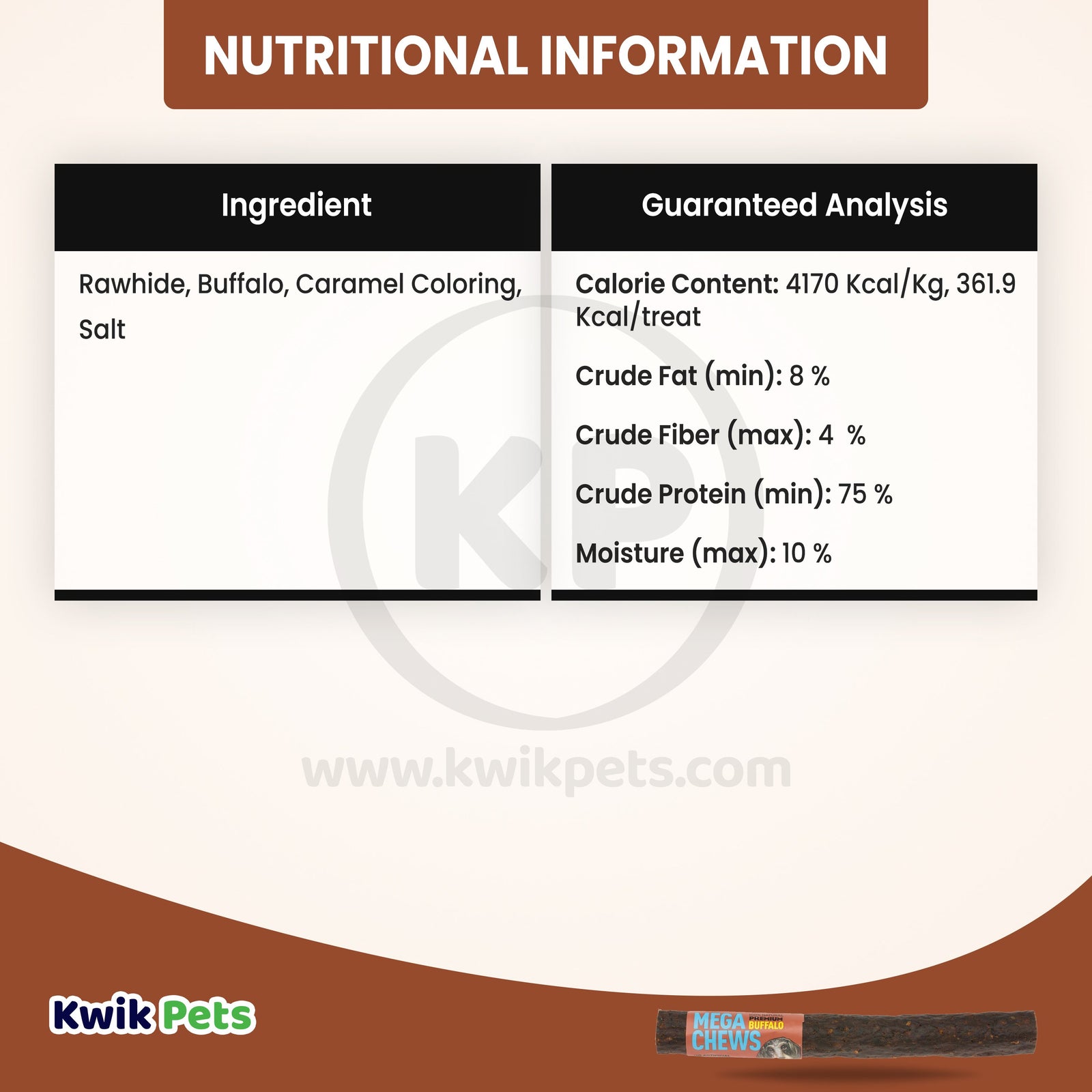 Information about Etta Says! Premium Crunchy Buffalo Chews Dog Treat 7 -in