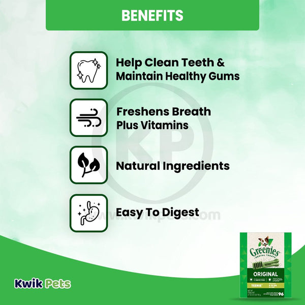 Benefits of Greenies Original Dog Dental Treats Teenie 27-oz 96 Count