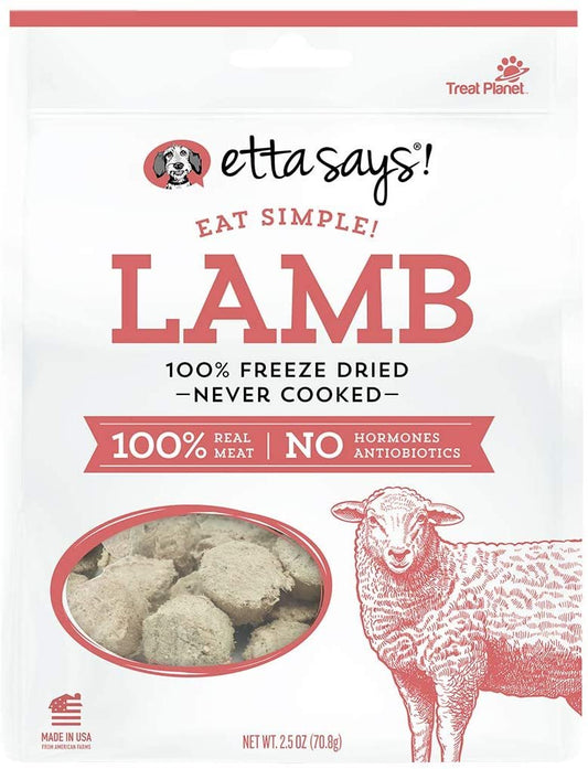 Etta Says! Eat Simple 100% Freeze Dried Lamb Dog Treats 2.5 oz, Etta Says