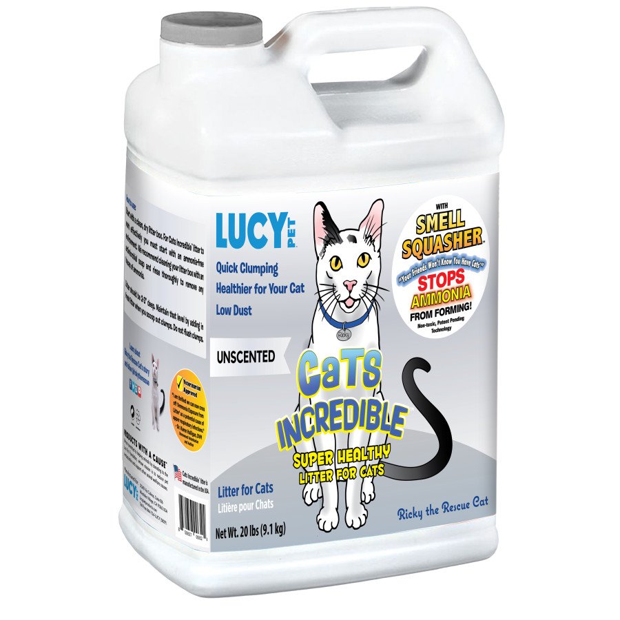 Lucy Pet Products Cats Incredible™ Clumping Cat Litter Unscented 20 lb, Lucy Pet