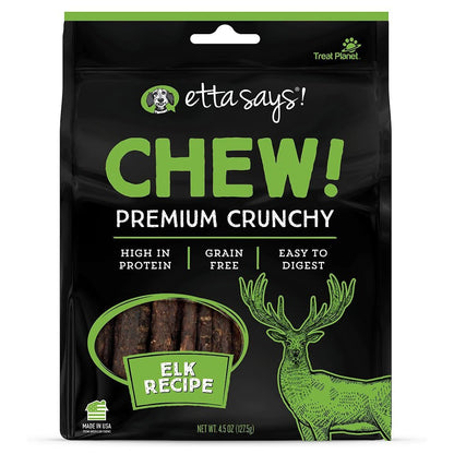Etta Says! Premium Crunchy Elk Chew Dog Treats 4.5 oz, Etta Says