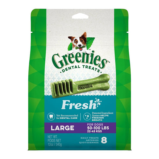 Greenies Dog Dental Treats Fresh, 12 oz, 8 ct, Large, Greenies