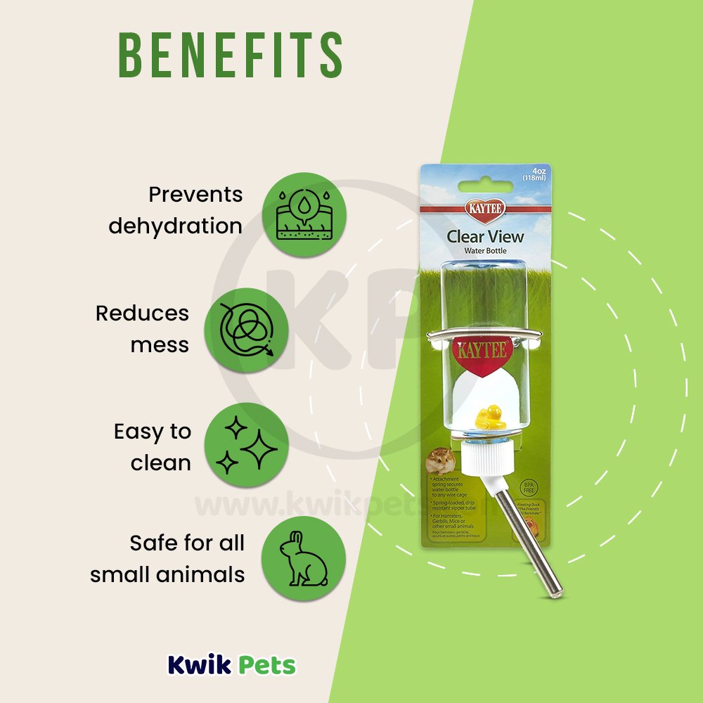 Kaytee Clear Water Bottle 4oz, Kaytee