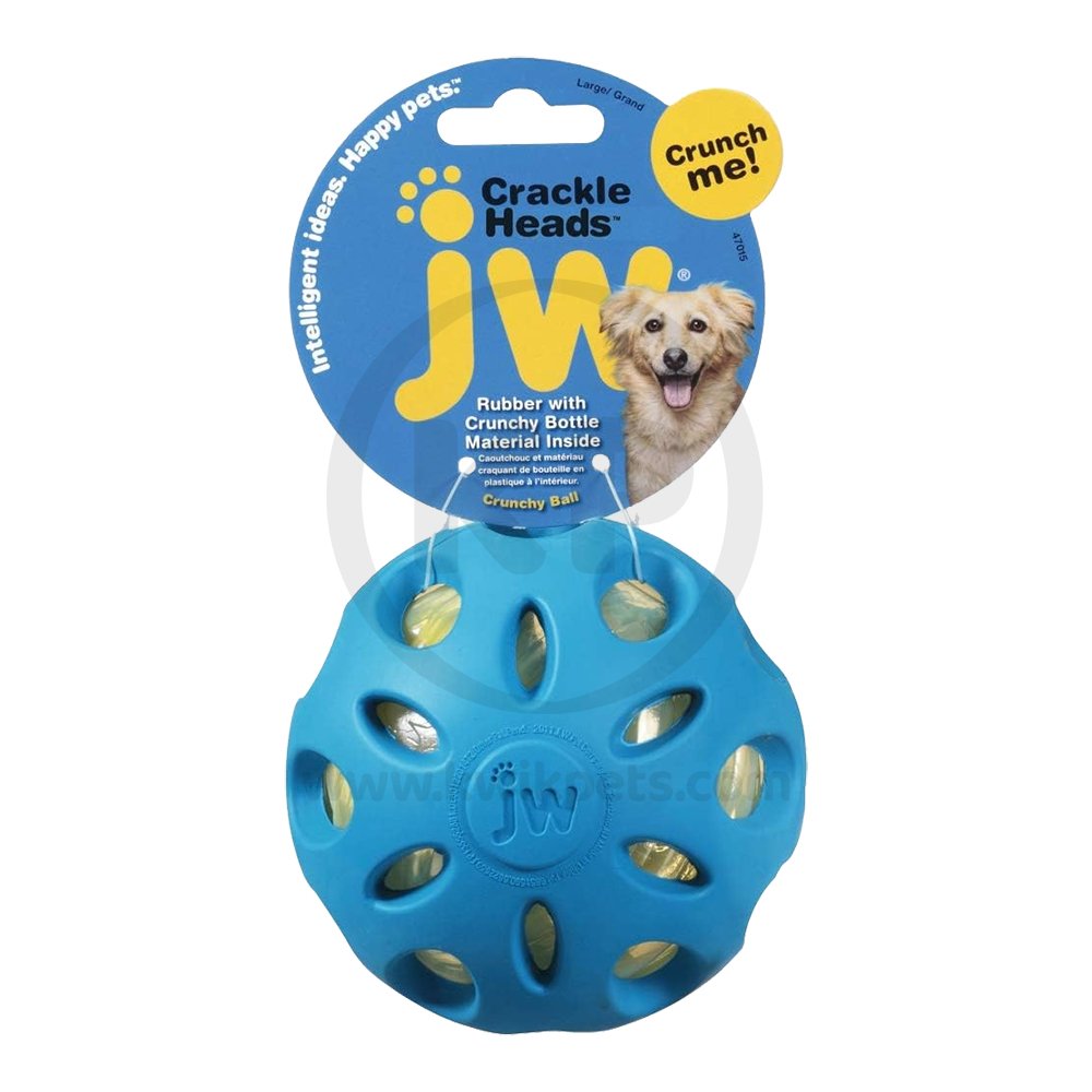 JW Crackle Heads Crackle Ball Dog Toy Large, JW Pet