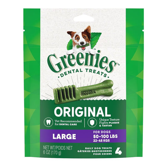 Greenies Dog Dental Treats Original, 6 oz, 4 ct, Large, Greenies