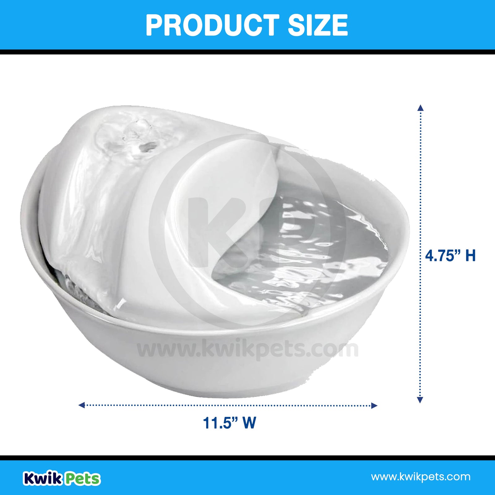 Pioneer Pet Raindrop Fountain-Ceramic-White-60 oz, Pioneer Pet