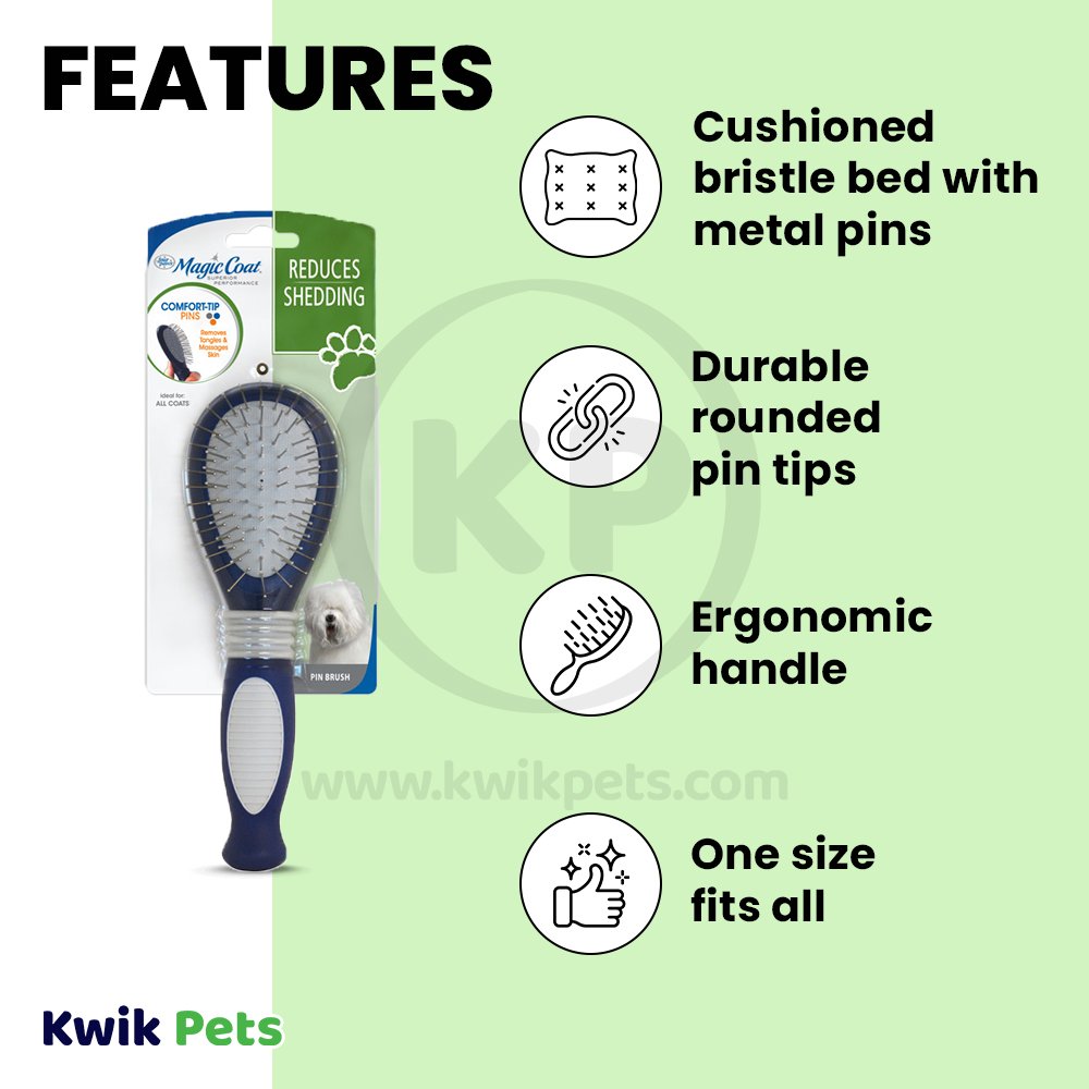 Four Paws Magic Coat Professional Series Comfort Tips Pin Brush for Dogs One Size, Four Paws