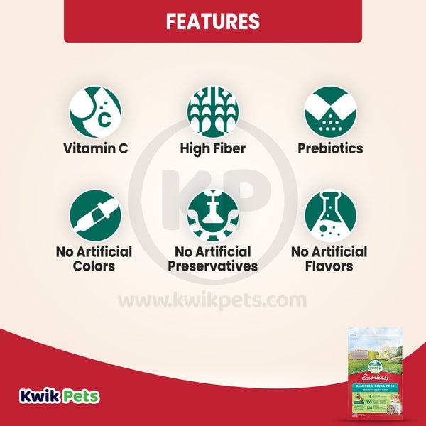 Oxbow Animal Health Essentials Hamster & Gerbil Food, 1 lb, Oxbow