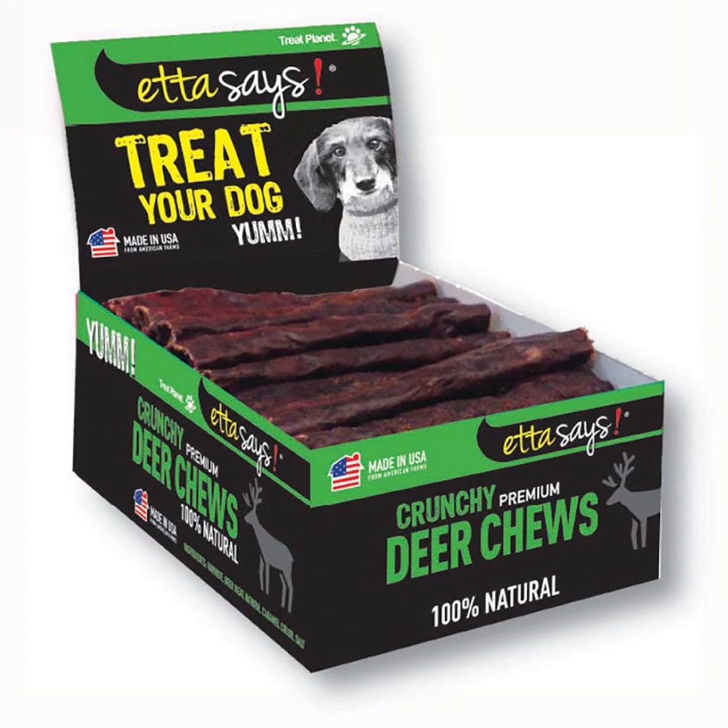 Etta Says! Premium Crunchy Deer Dog Treat 4.5 in, Etta Says