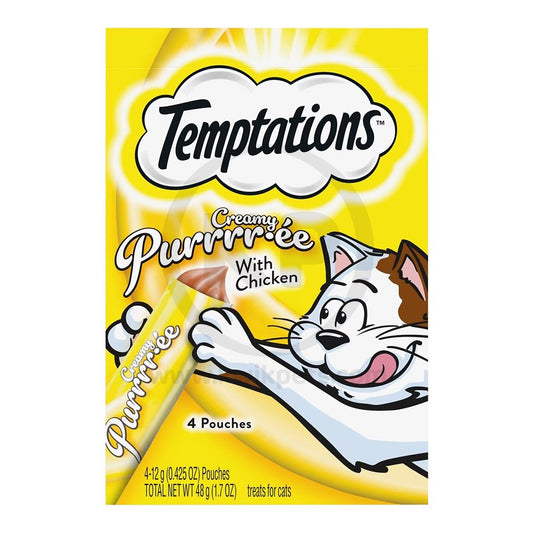 Temptations Creamy Purrrr-ee Cat Treats Chicken, 1.7 oz, Temptations