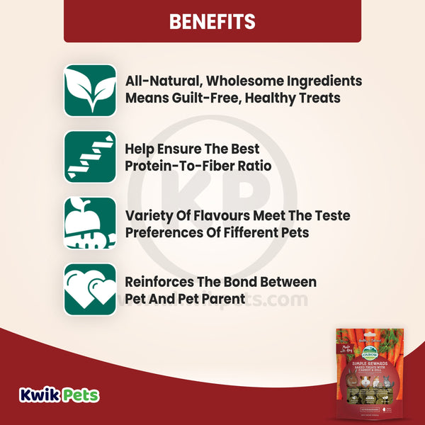 Oxbow Animal Health Simple Rewards Baked Small Animal Treats w/Carrot & Dill, 3 oz, Oxbow