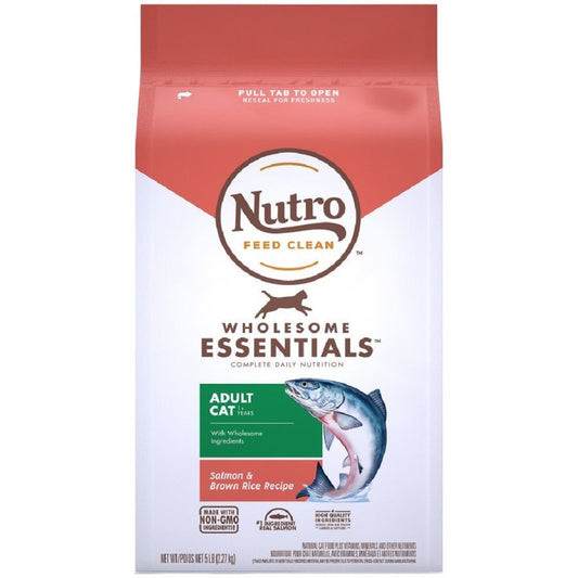 Nutro Products Wholesome Essentials Adult Dry Cat Food Salmon & Brown Rice, 5 lb, Nutro