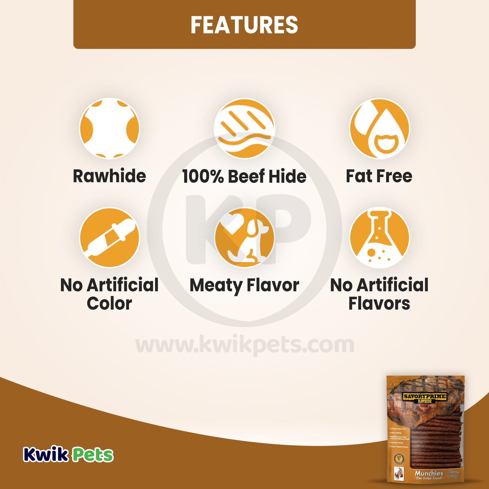 Savory Prime Munchie Sticks Dog Treat Beef, 5 in, 100 ct, Savory Prime
