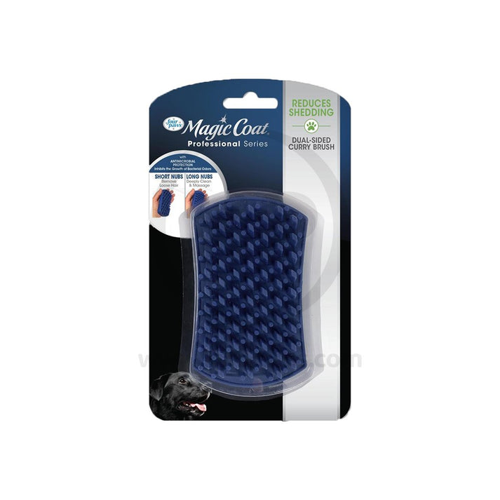 Four Paws Magic Coat Dual-Sided Curry Brush for Dogs