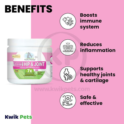 Four Paws Healthy Promise Advanced Formula Hip & Joint Supplement for Dogs Soft Chews Hip & Joint, 48 ct, Four Paws