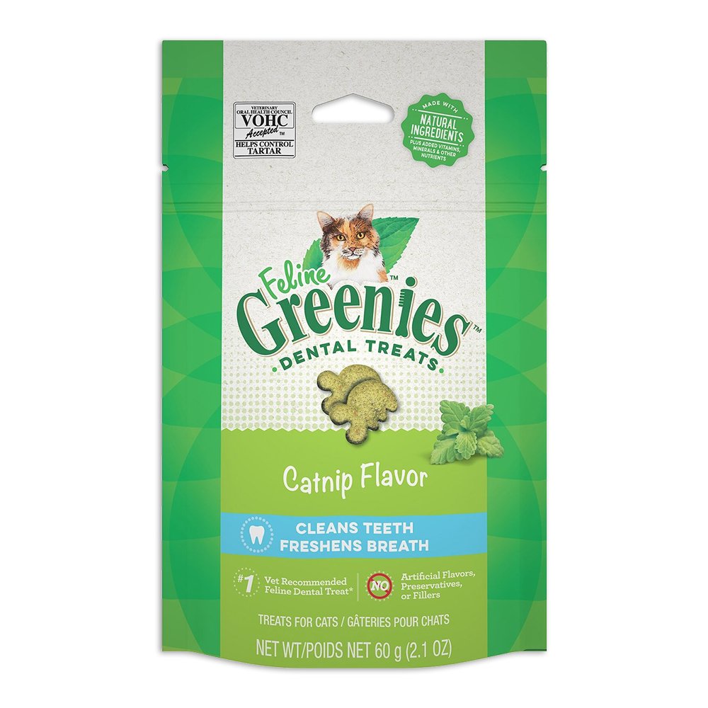 Greenies Feline Adult Cat Dental Treats Catnip, 2.1 oz, Greenies
