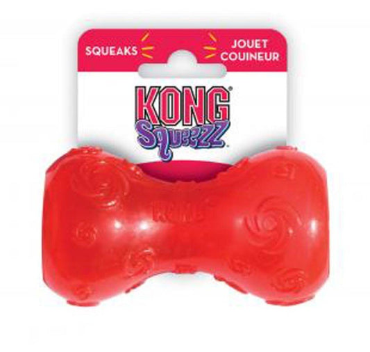 KONG Squeezz Dumbbell Dog Toy Assorted, SM, KONG