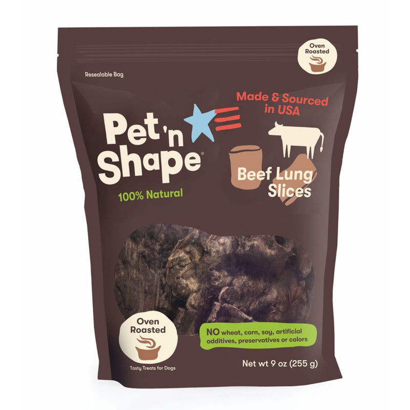 Pet 'N Shape Natural Oven Roasted Beef Lung Slices Dog Treat, 9 oz, Pet 'N Shape