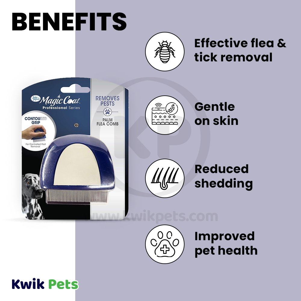 Benefits of Four Paws Magic Coat Palm Flea Comb One Size