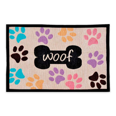 Loving Pets Multicolor Fashion Mat Woof with Multi Paws