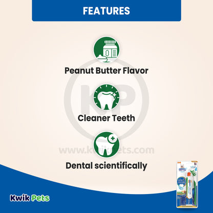 Nylabone Advanced Oral Care Natural Dog Dental Kit Dog, Peanut Butter, (3 ct), Nylabone