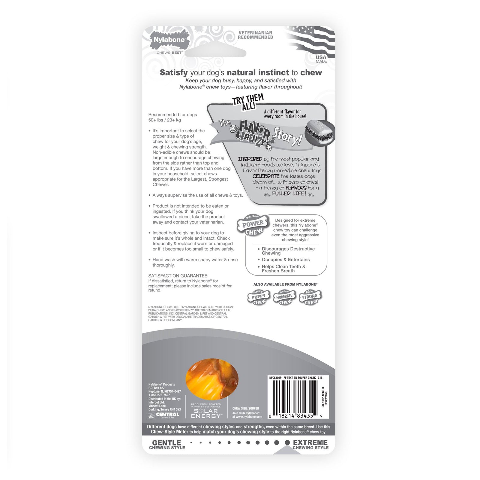 Nylabone Flavor Frenzy Dura Chew Texture Bone Cheesesteak Flavor Souper, Nylabone