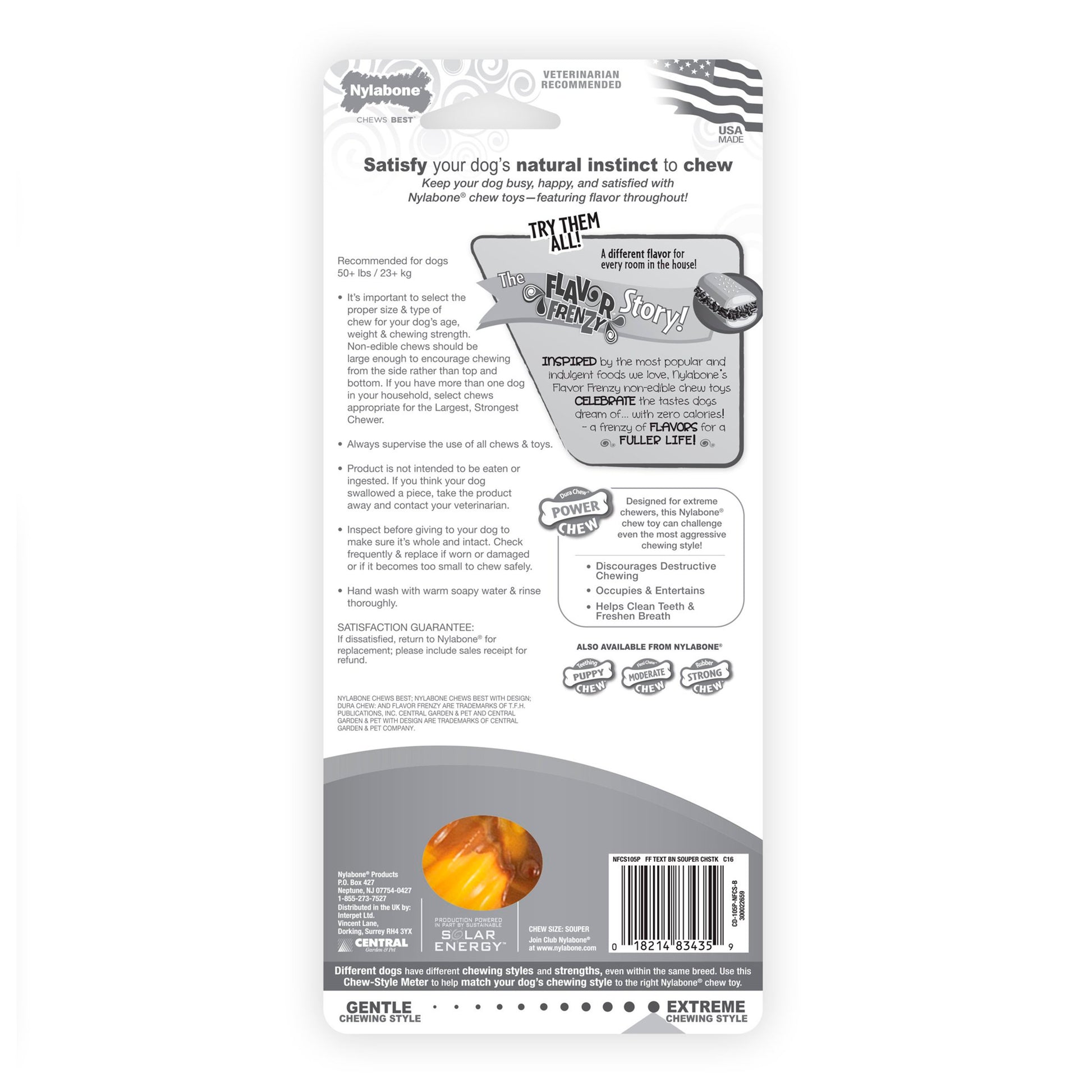 Nylabone Flavor Frenzy Dura Chew Texture Bone Cheesesteak Flavor Souper, Nylabone